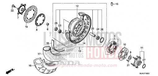 REAR WHEEL (VT750CS/C2S) VT750CSE de 2014